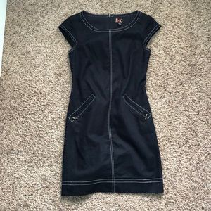 Denim midi pencil dress!